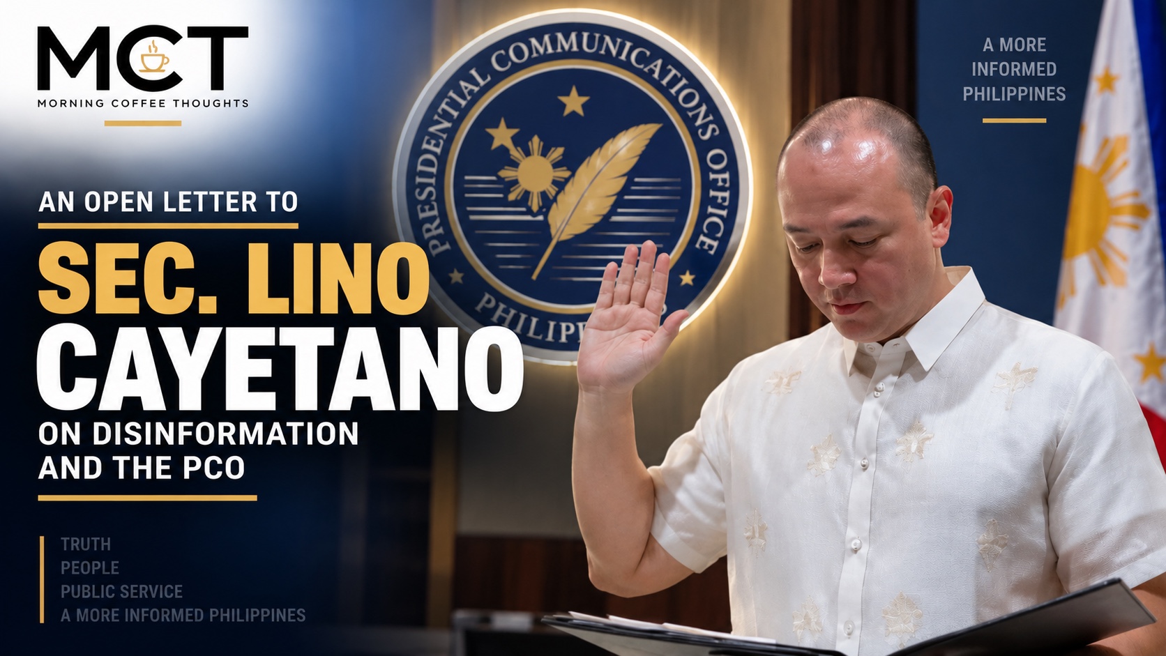 Open letter to PCO Secretary Lino Cayetano about disinformation and the PCO
