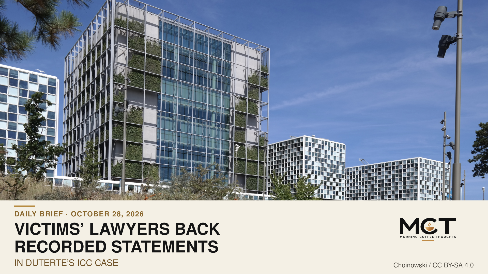 International Criminal Court building photographed in August 2022.