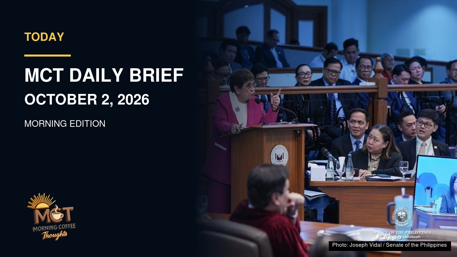 Senate impeachment court proceedings. Photo: Joseph Vidal / Senate of the Philippines.