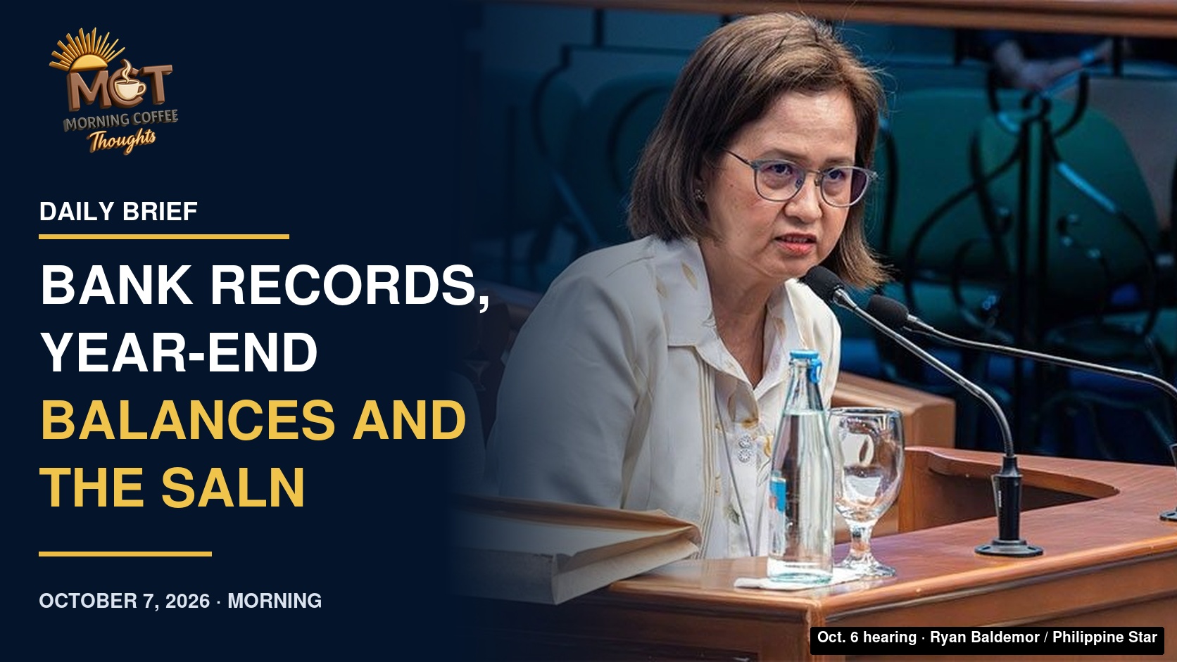 Raquel Dela Cerna at the October 6, 2026 impeachment hearing. Photo: Ryan Baldemor / Philippine Star.