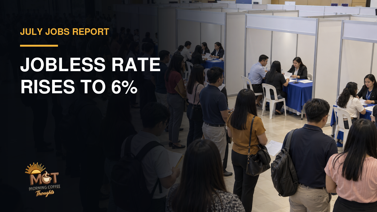Filipino jobseekers lined up at different recruitment booths at a job fair.