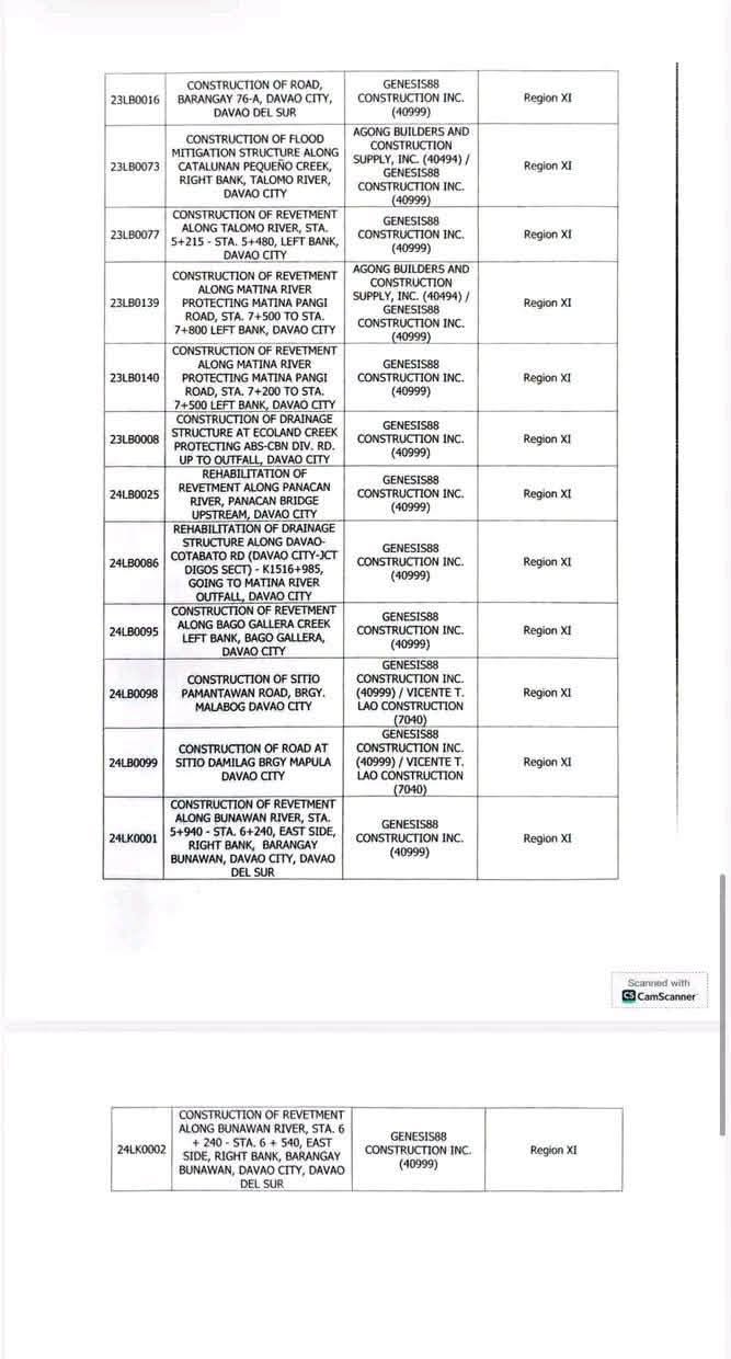 Page 7 of the NBI subpoena and Davao project records attached to the original Facebook post.