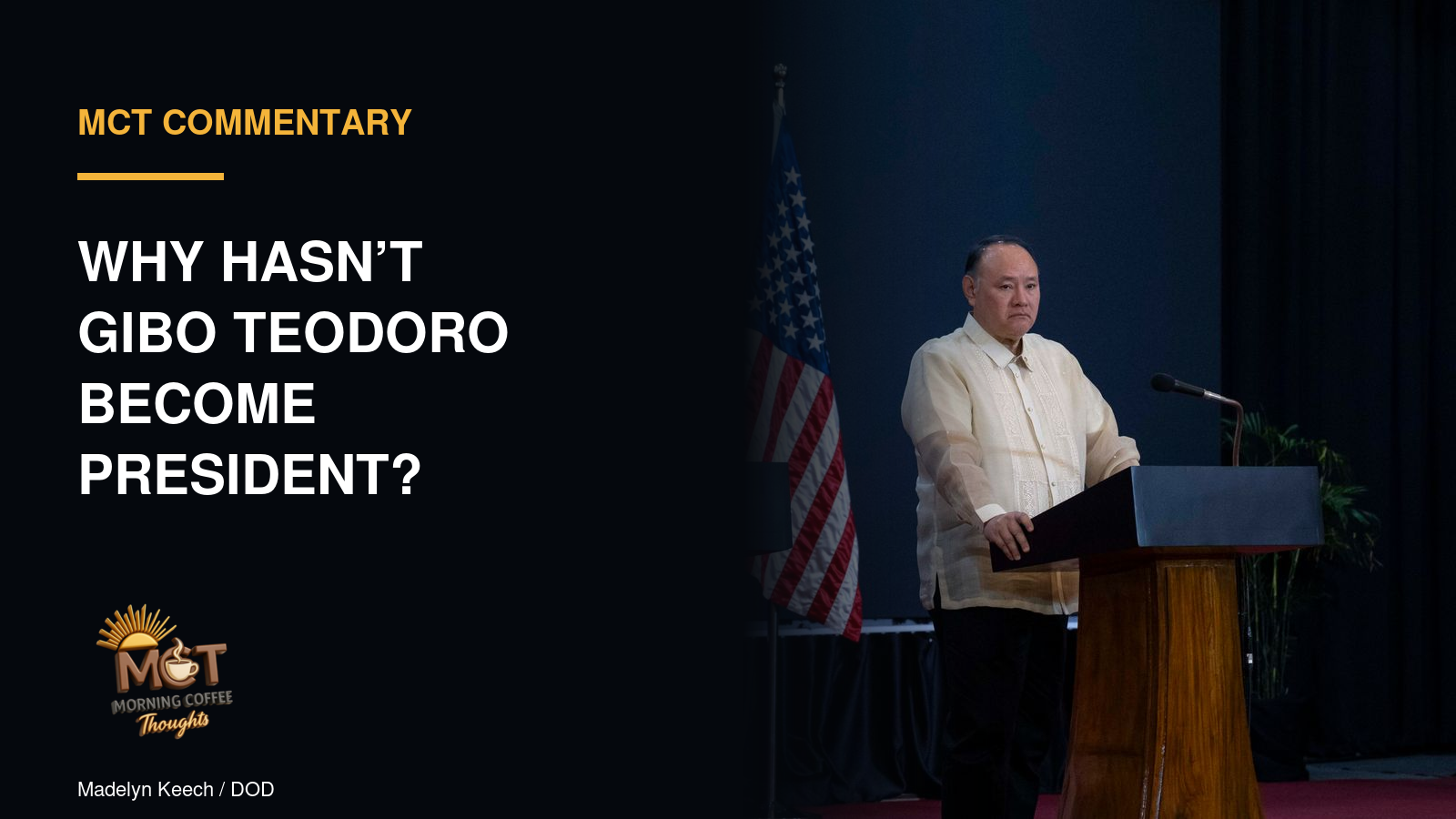Gilberto Teodoro at a Camp Aguinaldo press briefing on March 28, 2025.