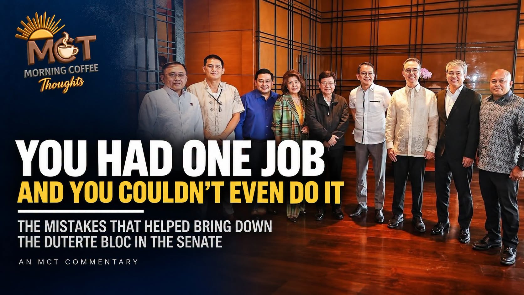 YOU HAD ONE JOB AND YOU COULDN’T EVEN DO IT — original MCT cover