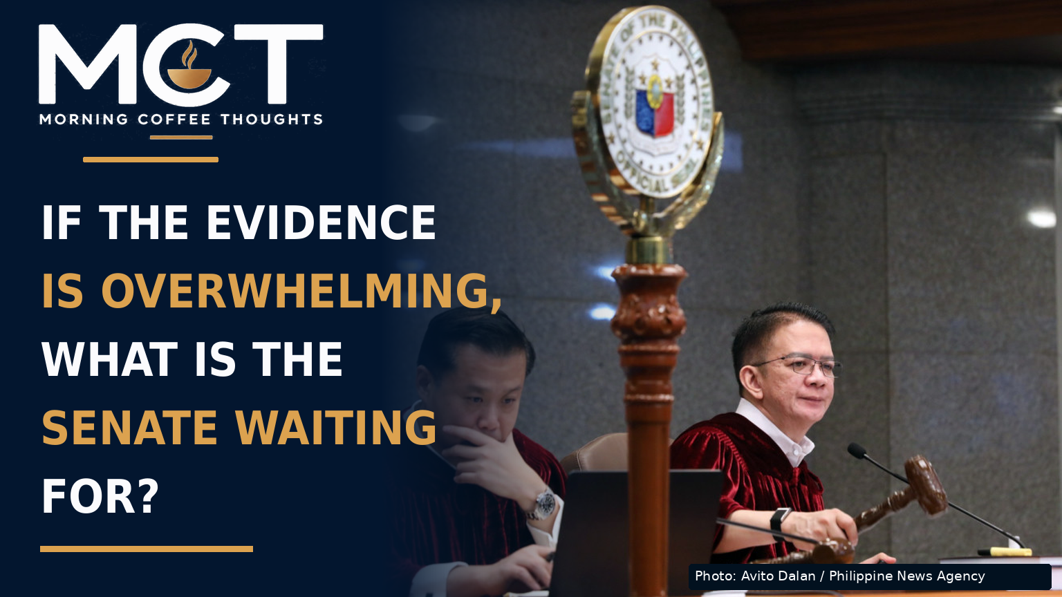 IF THE EVIDENCE AGAINST SARA DUTERTE IS OVERWHELMING, WHAT IS THE SENATE WAITING FOR?